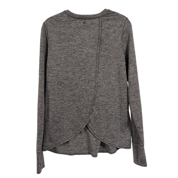 Athleta Sunlover Heathered Gray UPF Tulip Back Top Size ST (Tall) - Picture 4 of 7